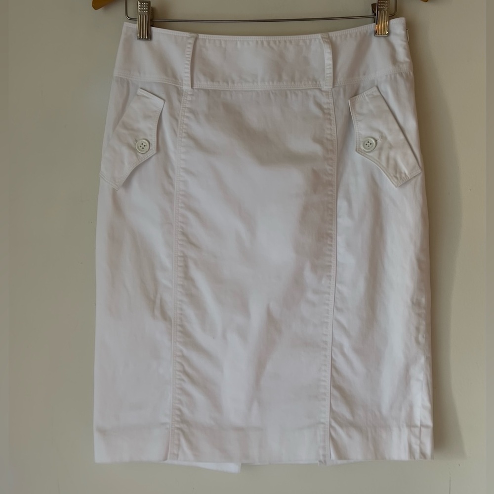 Burberry London White Lined Pencil Skirt Sz 6